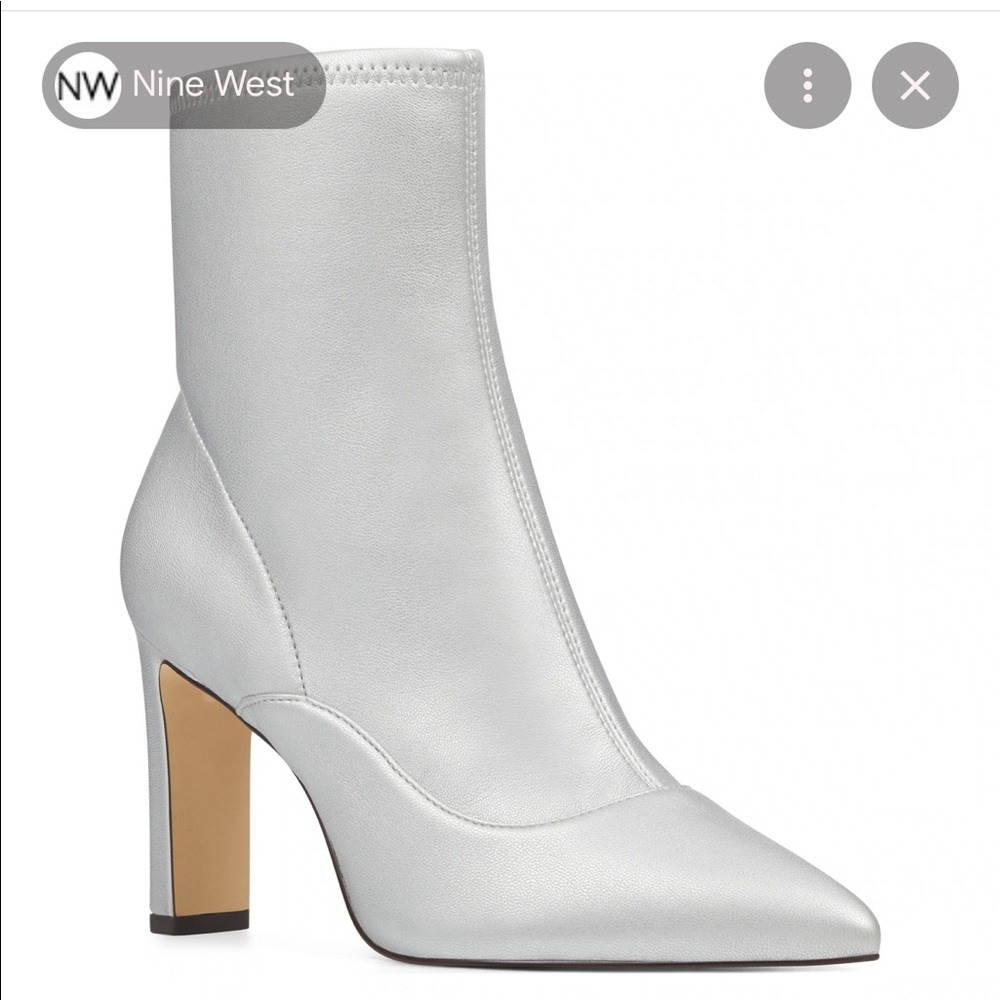 Nine West silver booties